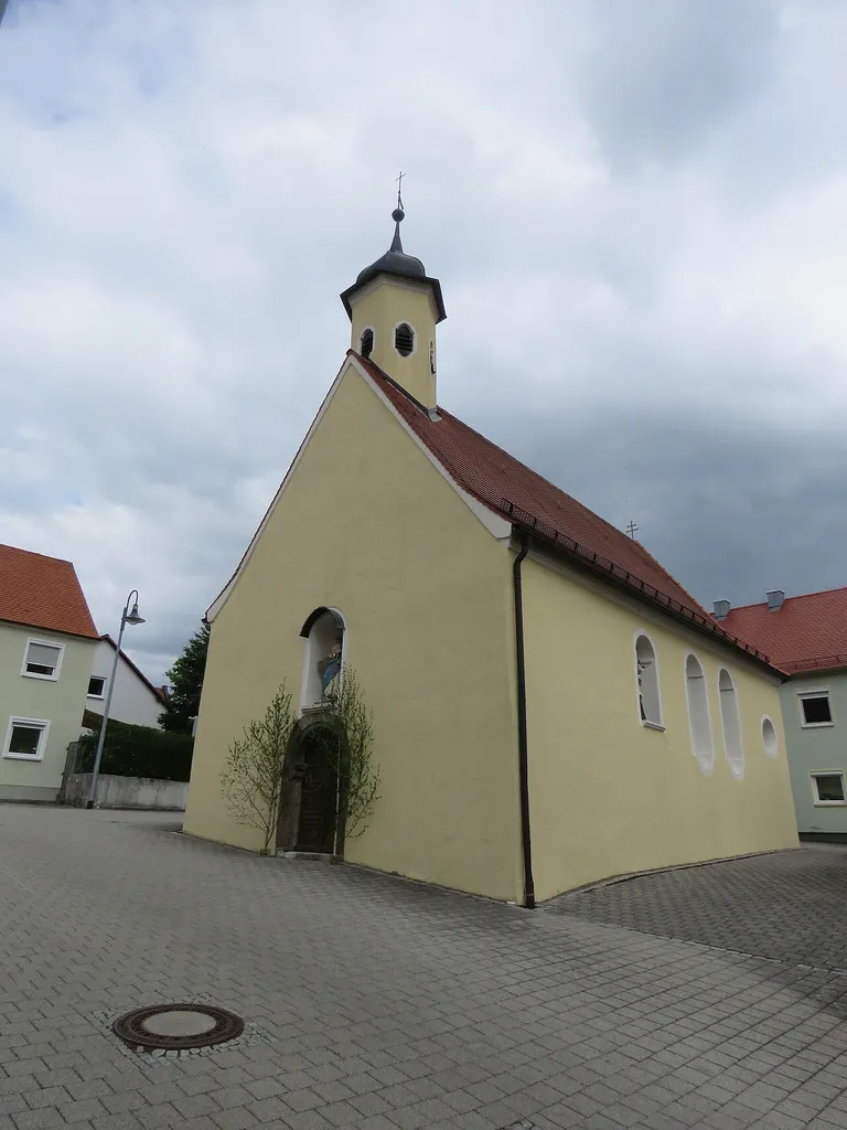 The heritage listed Peterskapelle, Monheim, Bavaria, formerly a catholic church, now protestant.