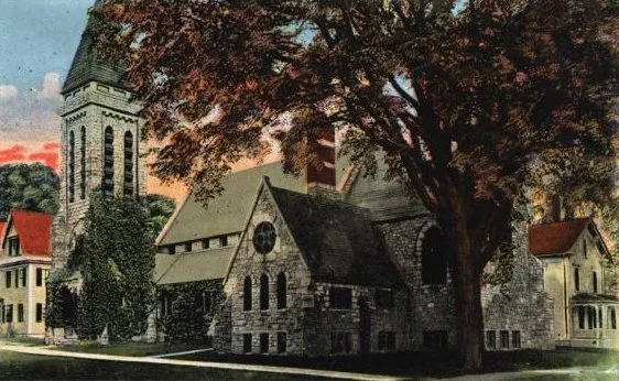Postcard view of St. Mark's Episcopal Church, Augusta, Maine. This is an image of a place or building that is listed on the National Register of Historic Places in the United States of America. Its reference number is 84001379 (Wikidata).