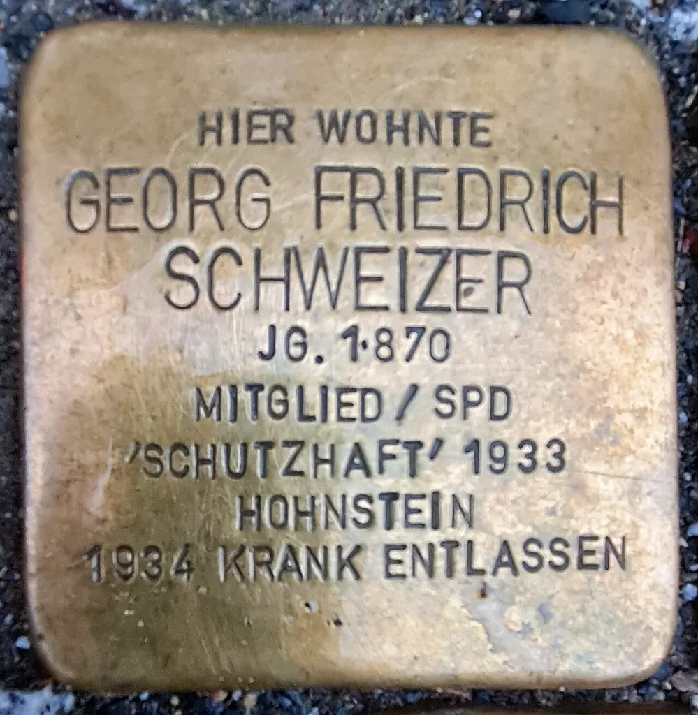 Stolpersteine in der Riesaer Straße 40 für Georg Friedrich Schweizer und Ludwig Alexander Schweizer