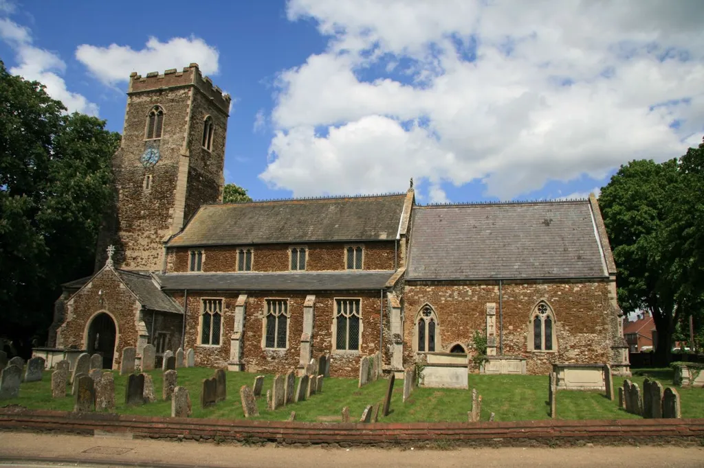 St Mary's parish church, Middleton, Norfolk, seen from the south