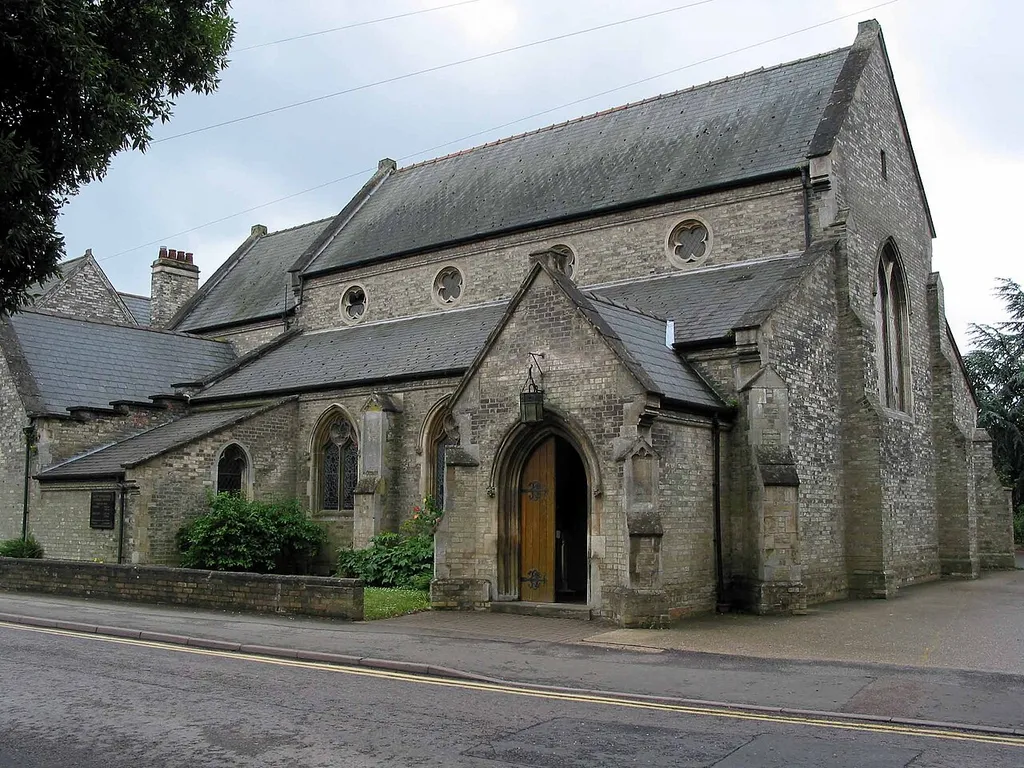 A picture of the external appearance of the church, taken from the main road.