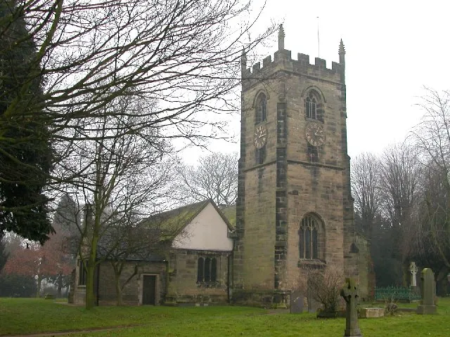 Coventry - Foleshill. Church of St Laurence stands alone some distance from any road.