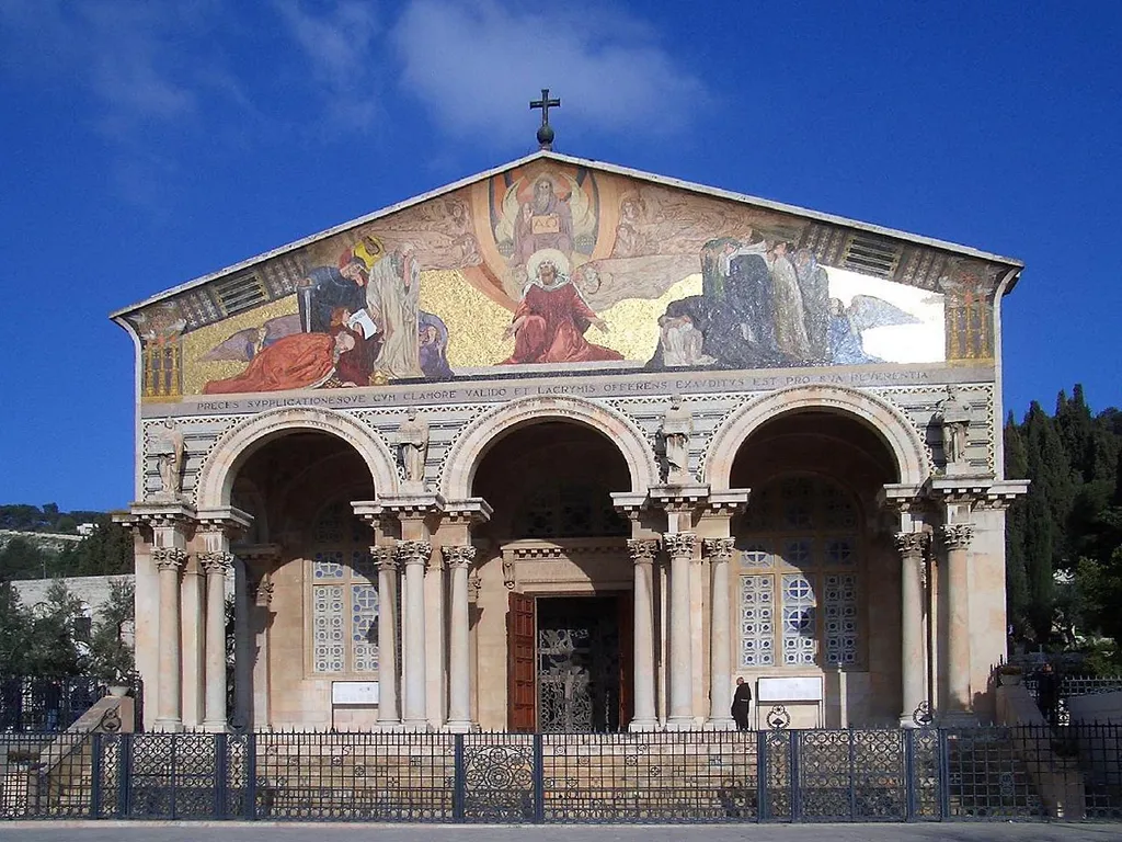 Frontal view of the Church of all Nations in en:Jerusalem's en:Gethsemane