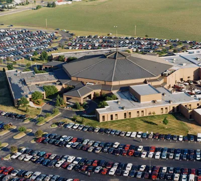 Aerial view of World Harvest Church's Columbus, Ohio campus.