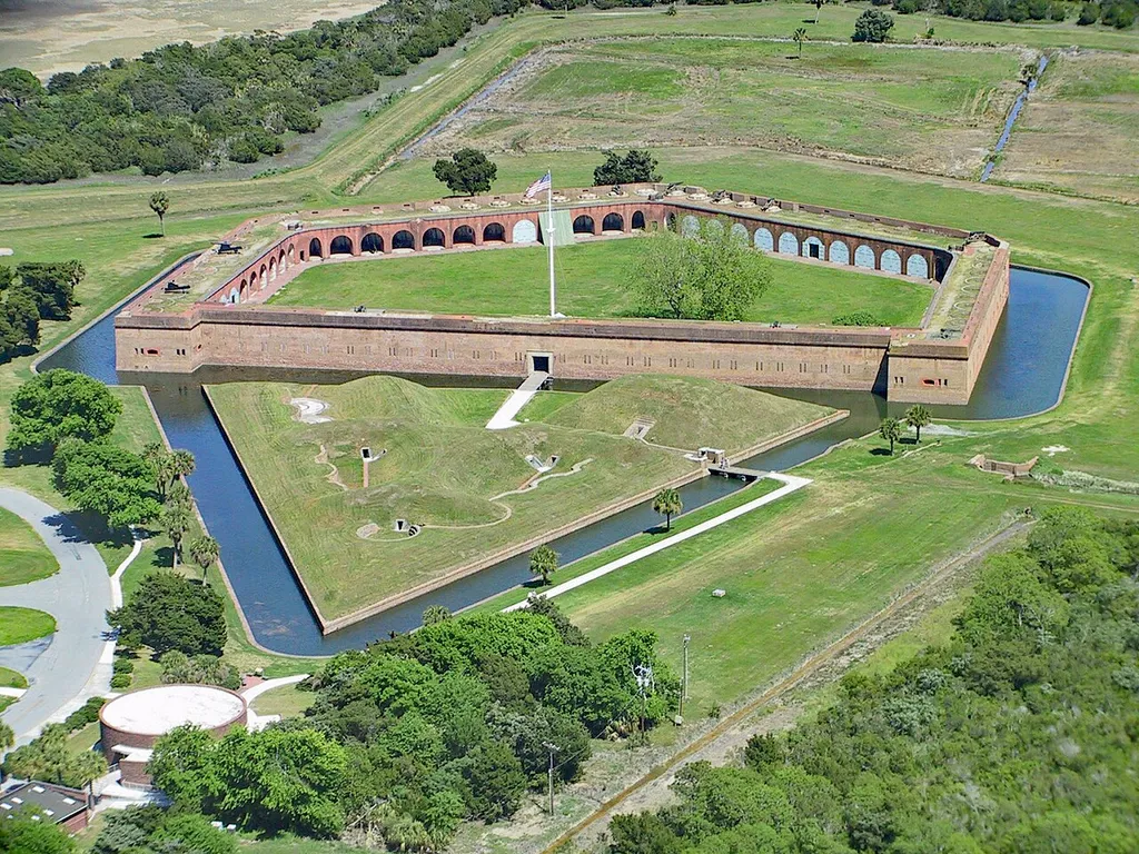 Aerial photo of Fort Pulaski, Georgia, April 2002