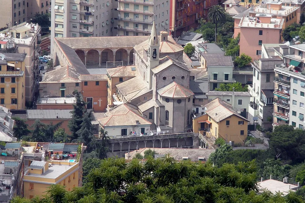 Genova, Rivarolo (Italy). The curch and the monastery of St. Bartolomeo at Certosa