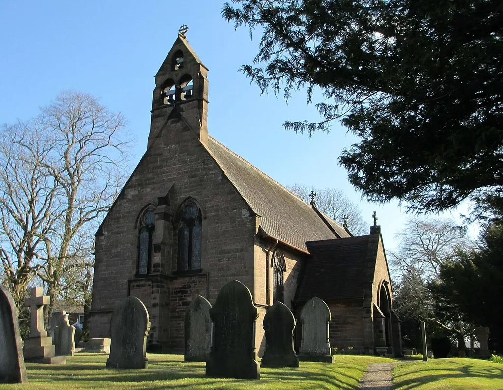 Christ Church parish church, Crowton, Cheshire, seen from the southwest