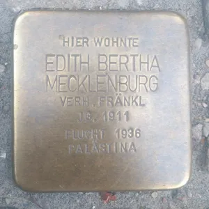 Stolperstein dedicated to Edith Bertha Mecklenburg