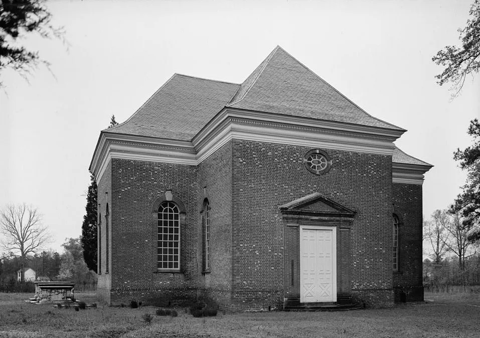 Front of Historic Christ Church (1735) in Lancaster County, Virginia.