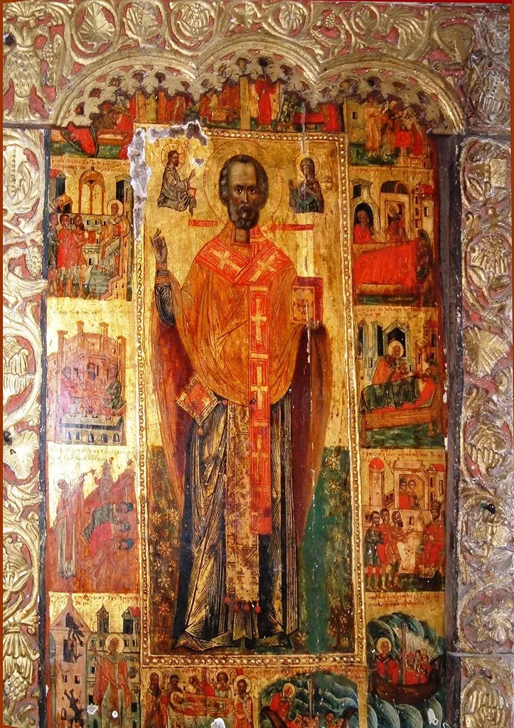 Saint Nicholas of Theologia Church Saint Nicholas Icon with Scenes from his Life