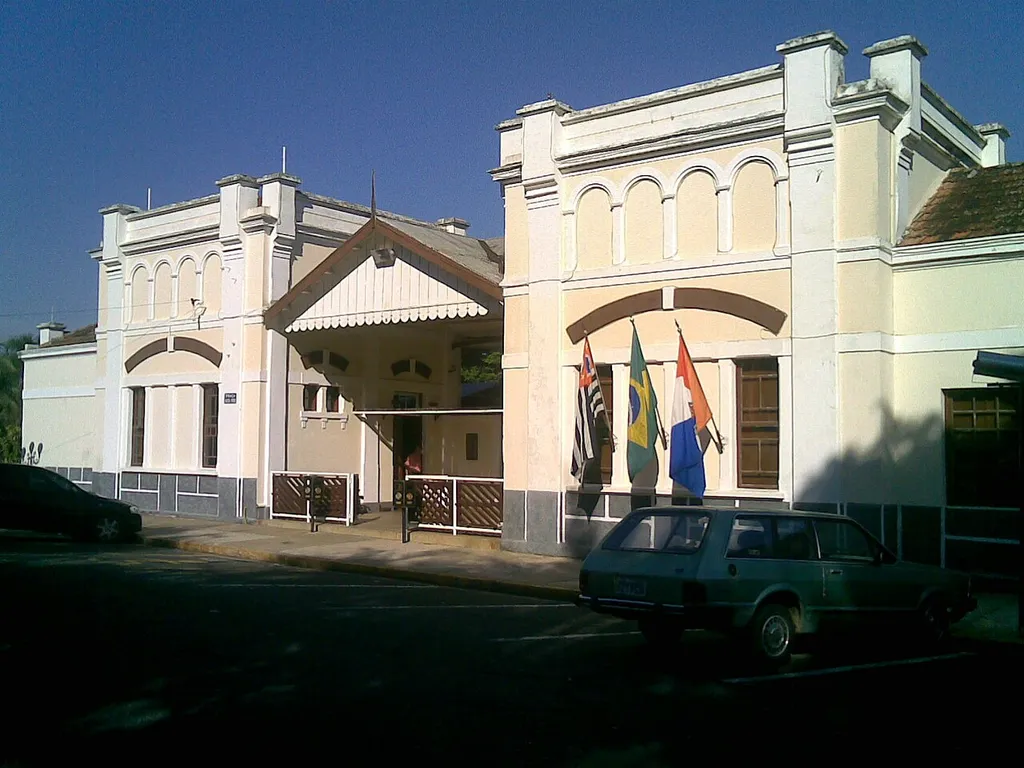 Fachada da antiga Estação Ferroviária de Indaiatuba, hoje um Museu Ferroviário.