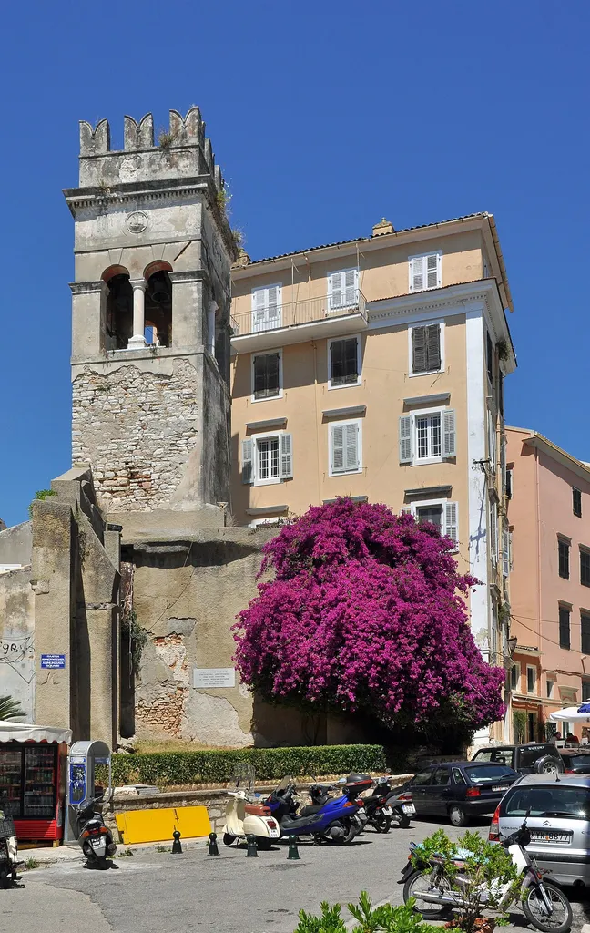 Corfu town (Corfu, Greece): Annunziata tower and Annunziata Square