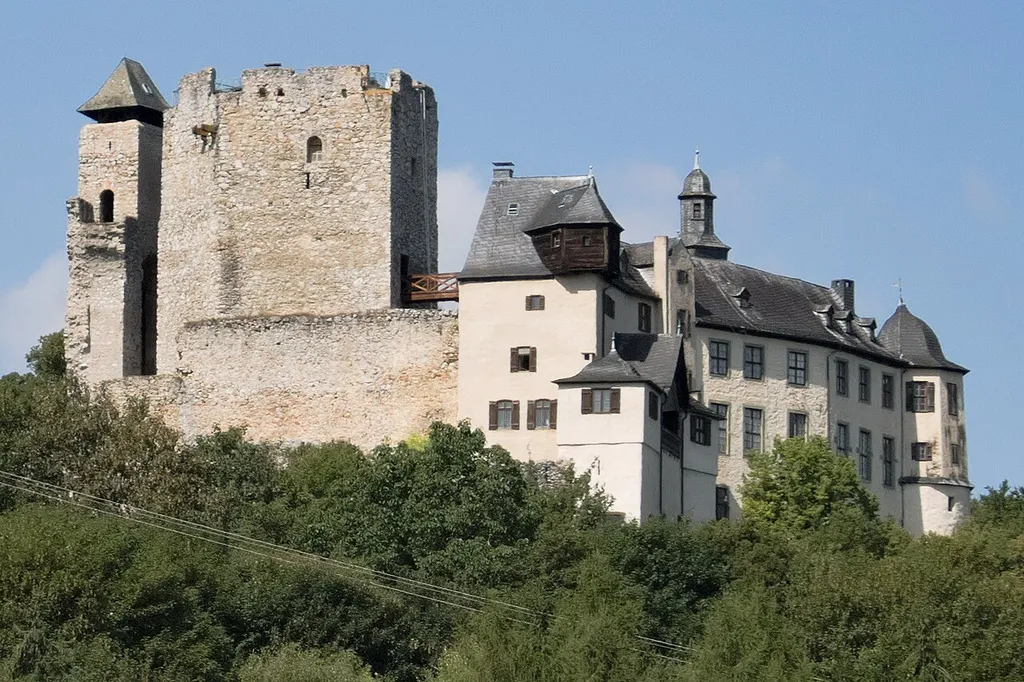 The Hohlenfels castle near Mudershausen, Taunus, Germany. View from south-eastern direction.