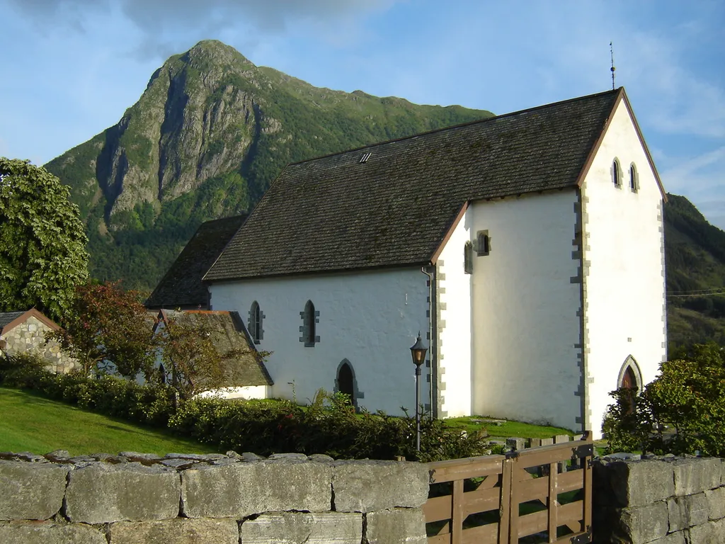 Kvinnherad kirke - stone church, Rosendal, Norway