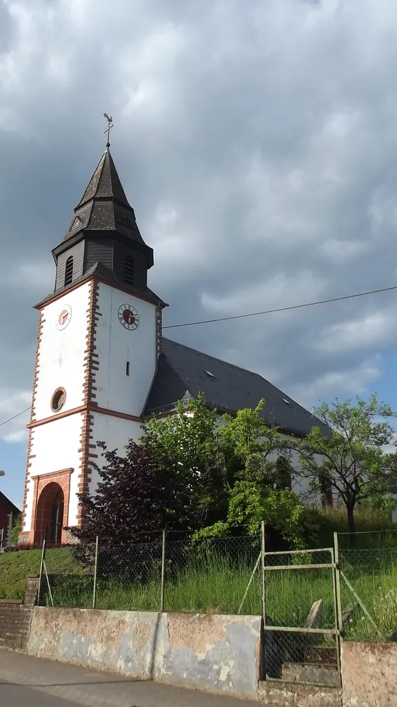 Exterior of the roman catholic church in Bergen, Saarland, Germany
