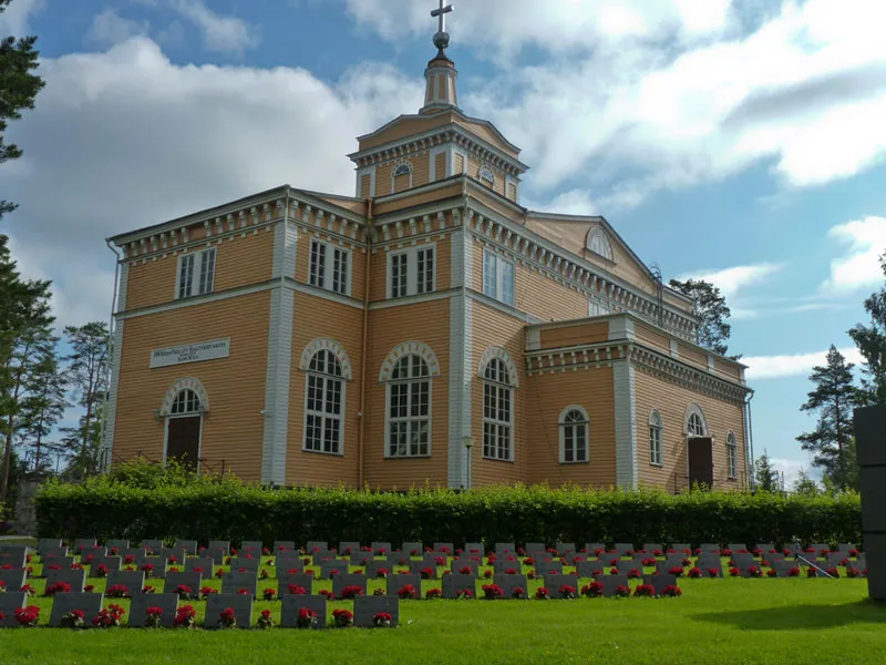 Vy över Rautalampi kyrka