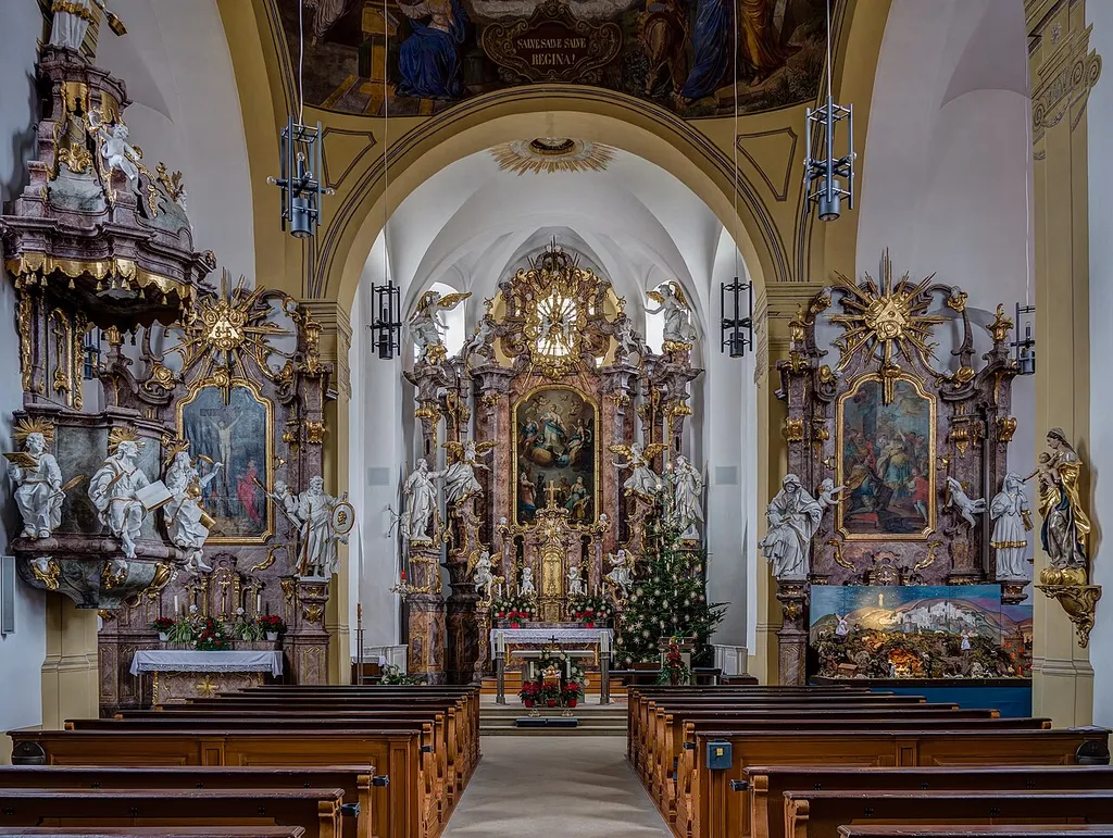 Interior of church in Pettstadt near Bamberg