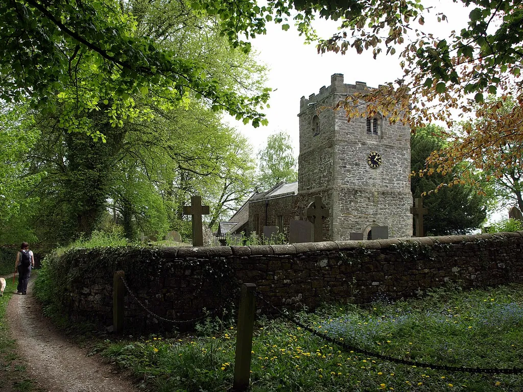 St Leonard's parish church, Thorpe, Derbyshire, seen from the northwest