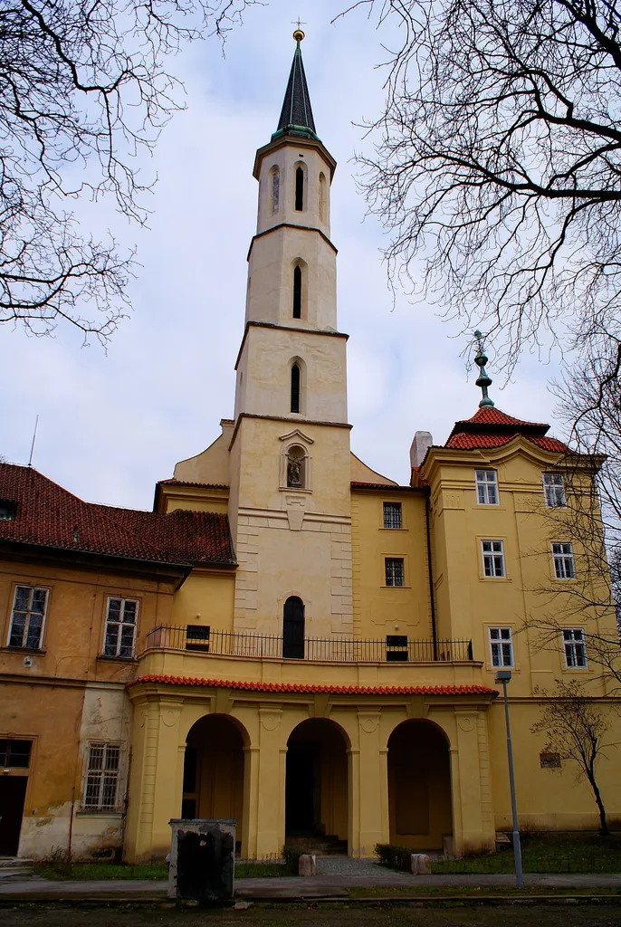 The frontage of st. Catherine church in Prague