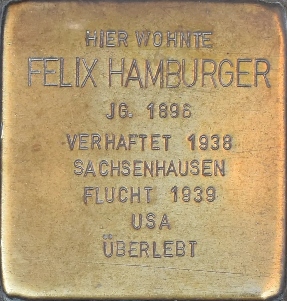 Braunschweig Leonhardstraße 1 Stolperstein Felix Hamburger