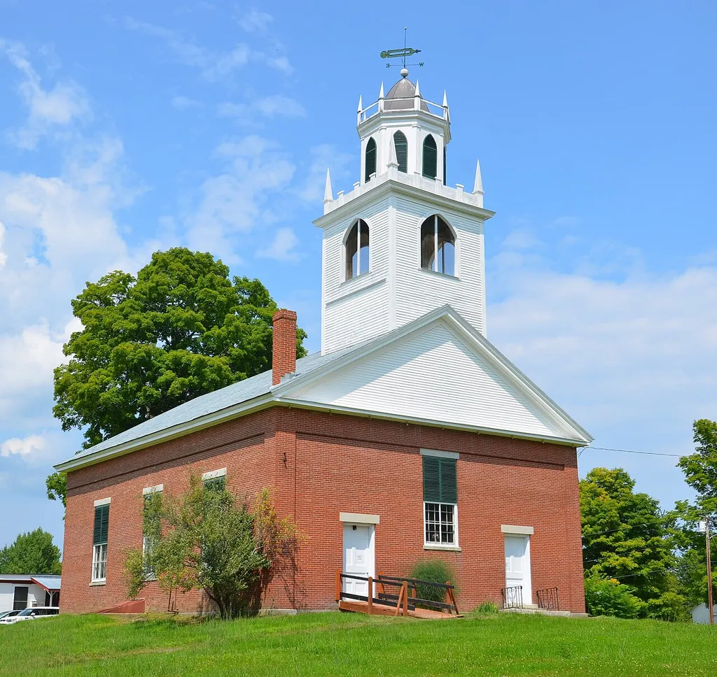 The New Sharon Congregational Church in New Sharon, Maine.