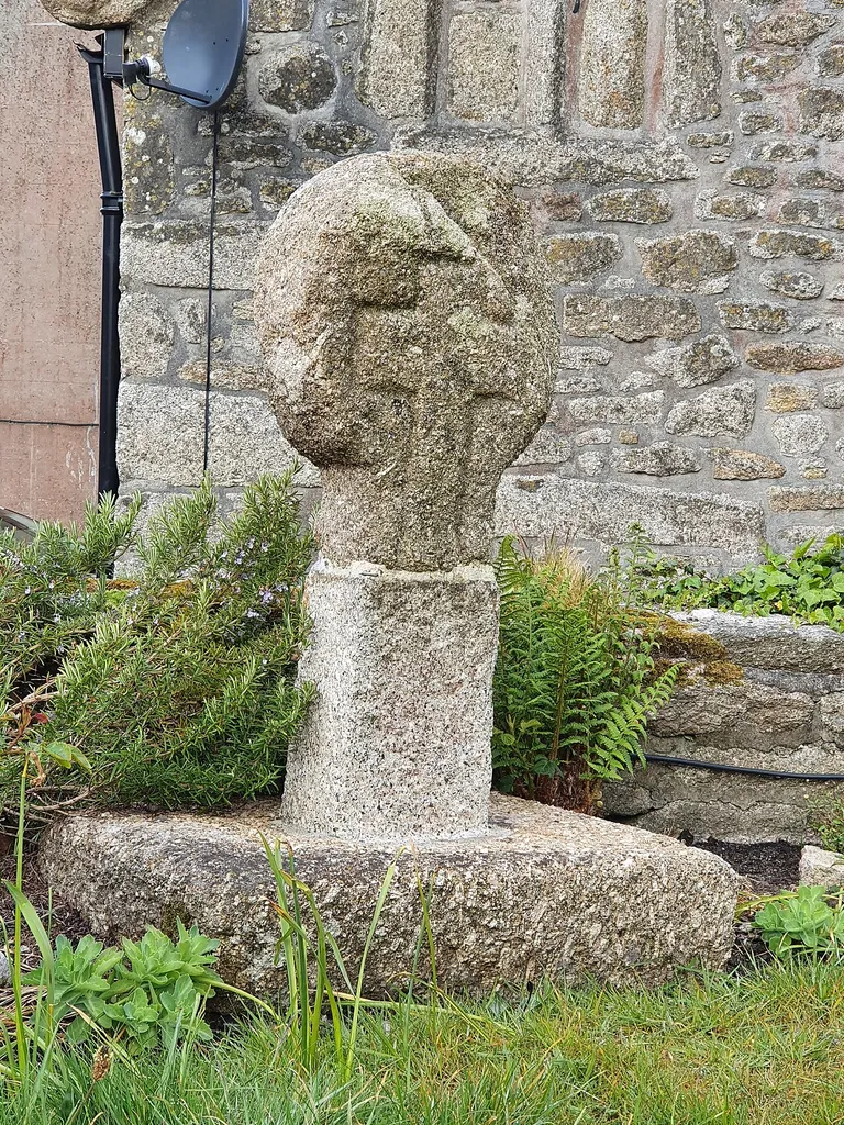 A cross in the churchyard of St Just in Penwith parish church, St Just, Cornwall in May 2021