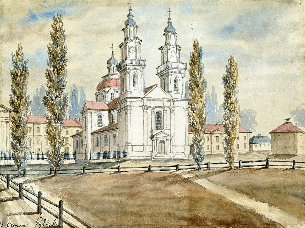 Полацак (Połacak), пляц Рынак (plac Rynak). Касьцёл Сьвятога Стэфана і калегіюм езуітаў