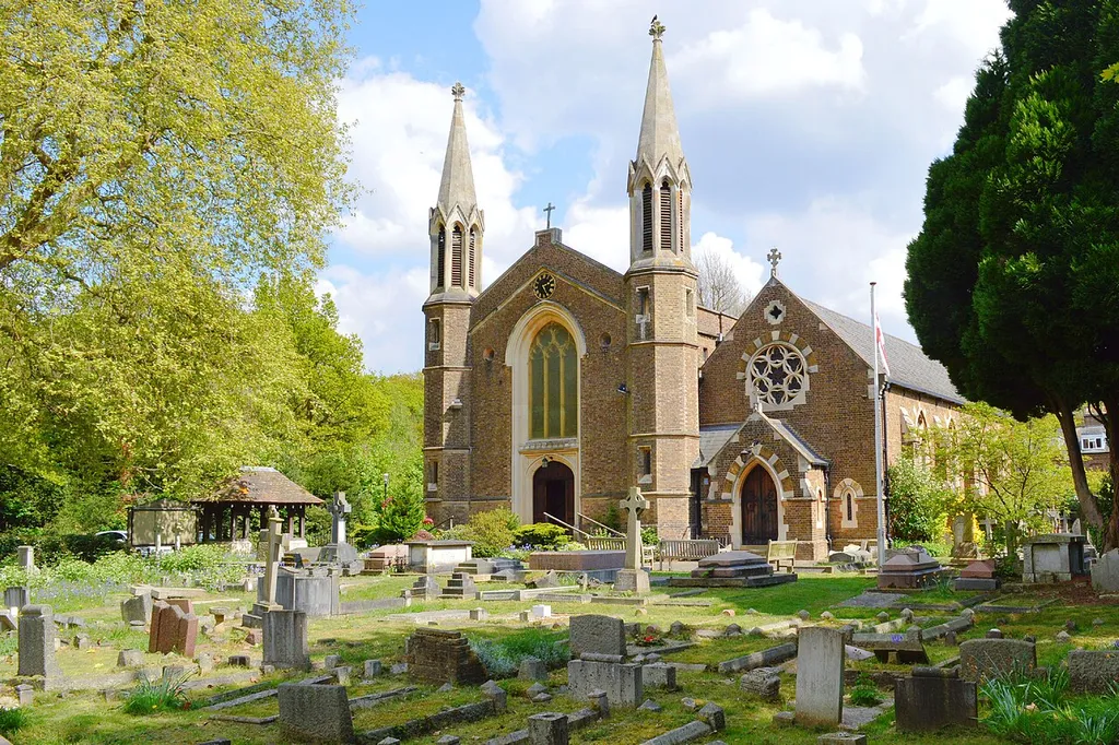 St Andrew's Church, Ham. View from cemetery