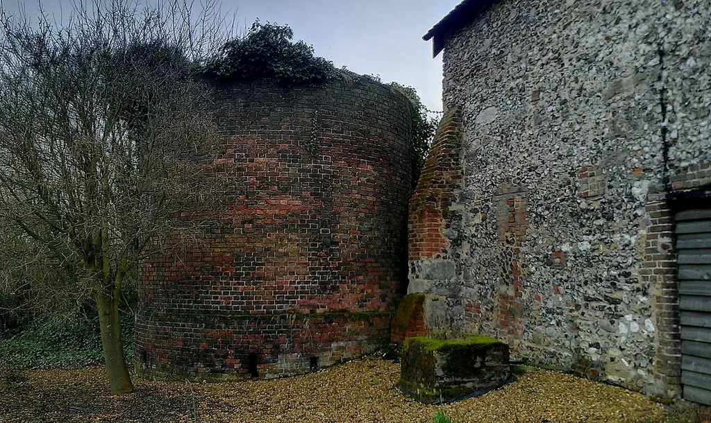 Oast house adjacent to St. Botolph's Church, Ruxley in southeast London, near the Kentish border.