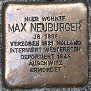 Stolperstein dedicated to Max Neuburger