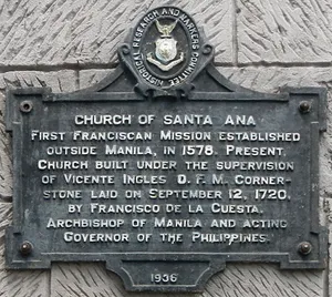 Church of Santa Ana historical marker