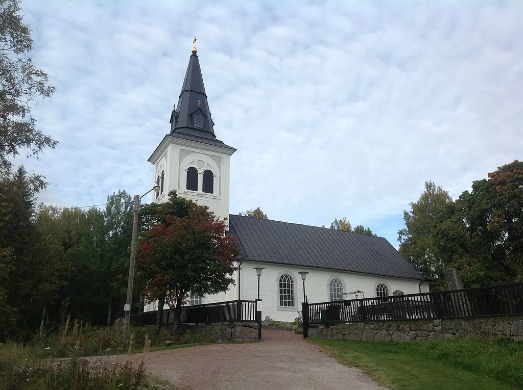Church of Svartnäs in the diocese of Västerås, photographed from the south. The church was built in 1794.