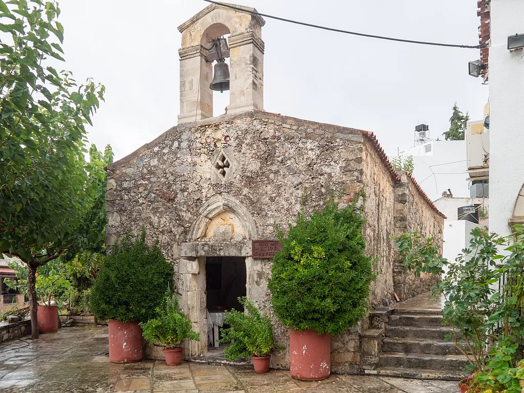 The medieval church of Saint George in Axos, Mylopotamos, Crete.