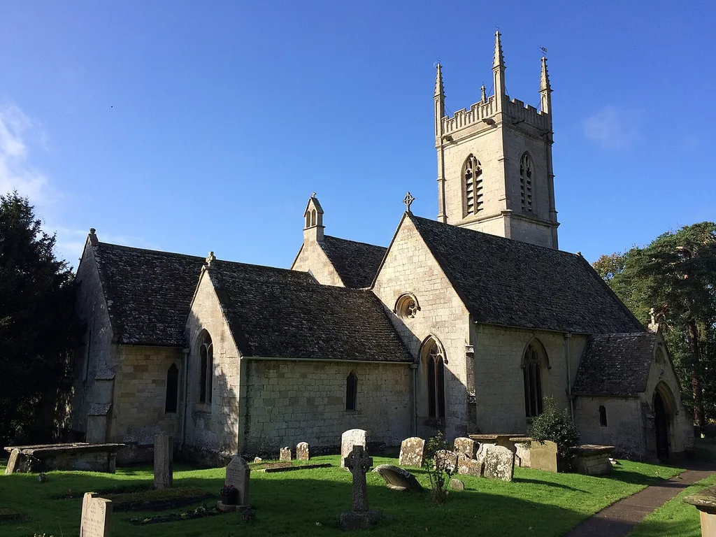 St Leonard's parish church, Upton St Leonard's, Gloucestershire, seen from the northeast