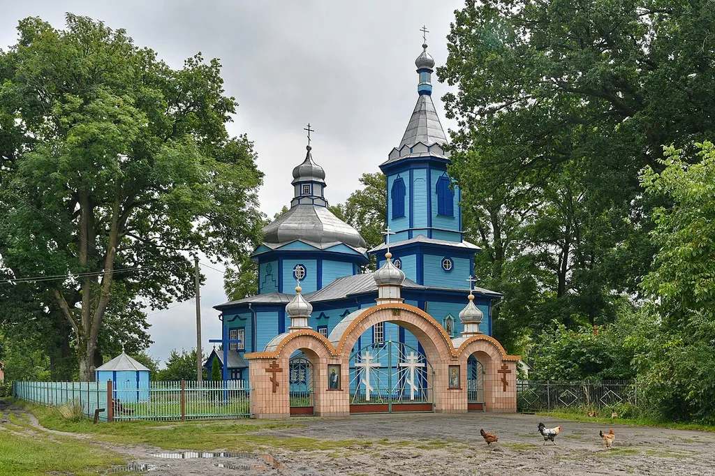 Михайлівська церква (дер.) (1790 рік) - вигляд з північного заходу - Хотешів (вул. Глинянка) Камінь-Каширський район Волинська область Україна