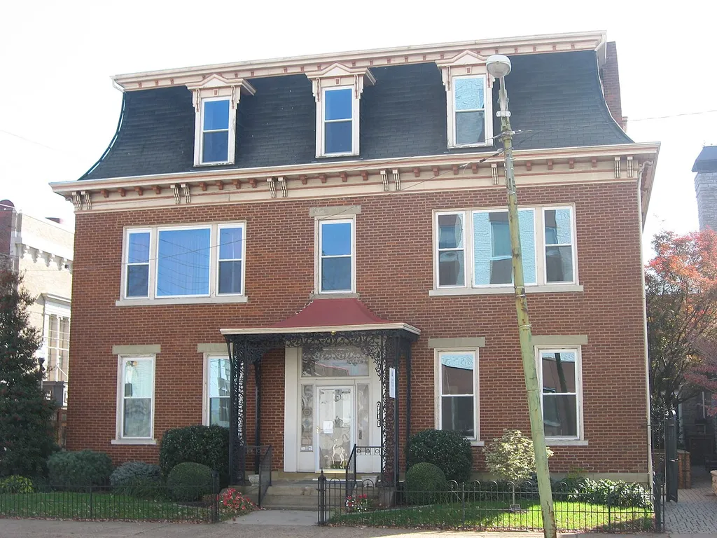 Front of the Trinity Episcopal Church Rectory, located at 430 Juliana Street (West Virginia Route 68) in Parkersburg, West Virginia, United States. Built in 1863, it is listed on the National Register of Historic Places.