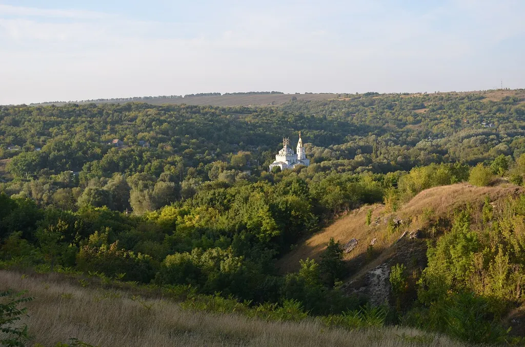 Вид на Кукулівську церкву з Дмитрашківських пагорбів