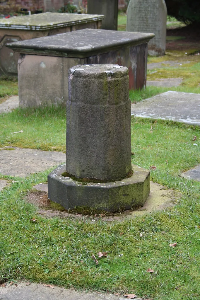 Sundial in churchyard of Church of St Lawrence .mw-parser-output .messagebox{margin:4px 0;width:auto;border-collapse:collapse;border:2px solid var(--border-color-progressive,#6485d1);background-color:var(--background-color-neutral-subtle,#fbfcff);color:var(--color-base,#202122);box-sizing:border-box;border-inline-start-width:8px}.mw-parser-output .messagebox.mbox-small{font-size:88%;line-height:1.25em}.mw-parser-output .mbox-warning,.mw-parser-output .mbox-speedy{border:2px solid var(--border-color-error,#b22222);background:var(--background-color-error-subtle,#ffdbdb);border-inline-start-width:8px}.mw-parser-output .mbox-serious,.mw-parser-output .mbox-delete,.mw-parser-output .mbox-stop{border:2px solid var(--border-color-error,#b22222);border-inline-start-width:8px}.mw-parser-output .mbox-issue,.mw-parser-output .mbox-content{border:2px solid #f28500;background:var(--background-color-warning-subtle,#ffe);border-inline-start-width:8px}.mw-parser-output .mbox-query,.mw-parser-output .mbox-style{border:2px solid #f4c430;background:var(--background-color-warning-subtle,#ffe);border-inline-start-width:8px}.mw-parser-output .mbox-shit{border:2px solid #960;border-inline-start-width:8px}.mw-parser-output .mbox-license{border:2px solid #88a;border-inline-start-width:initial}.mw-parser-output .mbox-legal{border:2px solid var(--border-color-notice,#666);background:var(--background-color-base,#fff);border-inline-start-width:8px}.mw-parser-output .mbox-honor{border:2px solid #ca3;background:var(--background-color-warning-subtle,#fcf4db);border-inline-start-width:8px}.mw-parser-output .mbox-growth{border:2px solid #8d4;background:var(--background-color-success-subtle,#d5fdf4);border-inline-start-width:8px}.mw-parser-output .mbox-move{border:2px solid #93c;border-inline-start-width:8px}.mw-parser-output .mbox-protection,.mw-parser-output .mbox-message{border:2px solid var(--border-color-base,#aaa);border-inline-start-width:8px}.mw-parser-output .messagebox .mbox-text{border:non