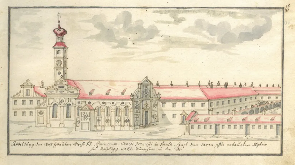 Zeichnung - München - Paulanerkloster un Kirche - 1752