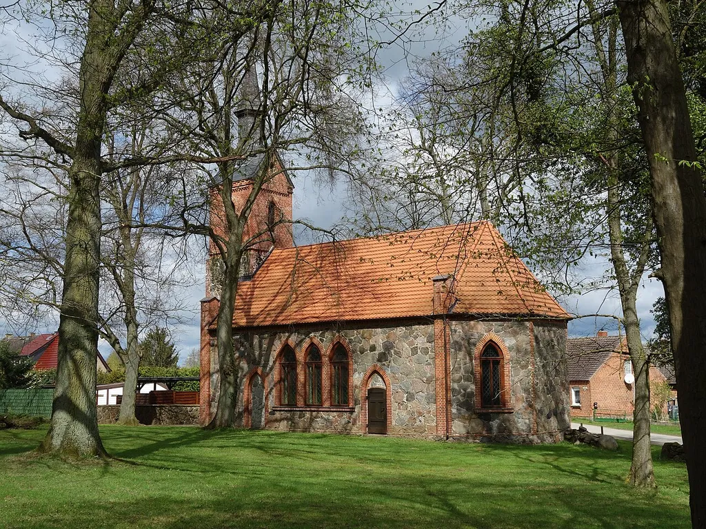 South-eastern view of church in Silmersdorf, Triglitz municipality, Prignitz district, Brandenburg state, Germany