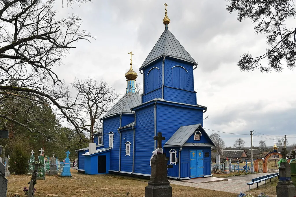 Успенська церква (дер.) (1783 рік) - вигляд з північного заходу - Краска (на північній околиці села, біля цвинтаря) Ковельський (колишній Ратнівський) район Волинська область Україна