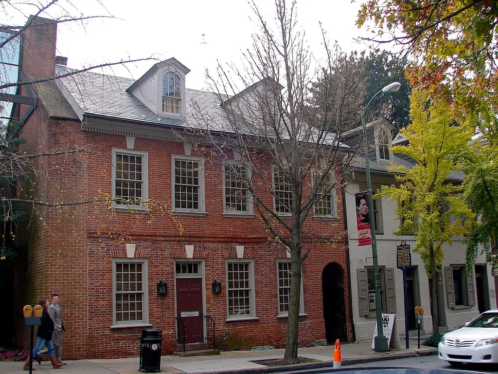 Last home of Charles Demuth, where he died. PHMC historical marker placed on Tuesday, November 08, 1983. At 118 E. King St., Lancaster, Pennsylvania. In the PHMC series on City, and Artists.