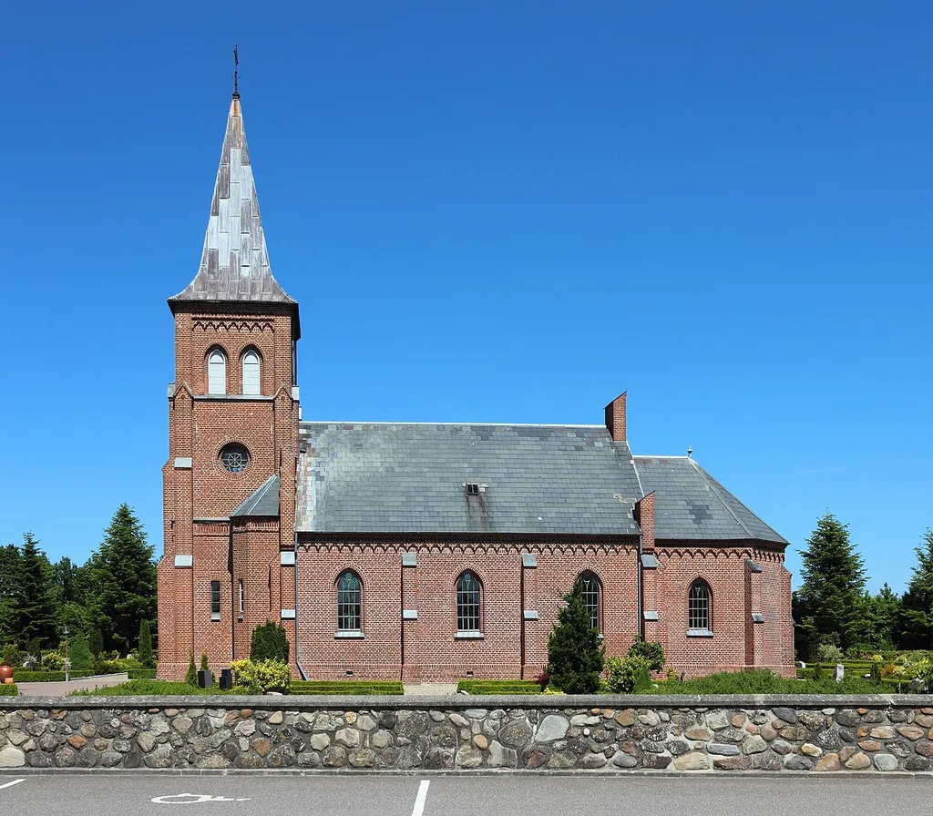 Christianhede Church, Christianshede Parish, Viborg Diocese, Denmark View from South.