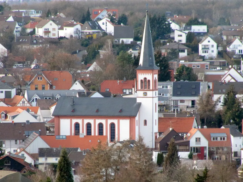 The protestant church in Roßdorf, Hesse, Germany