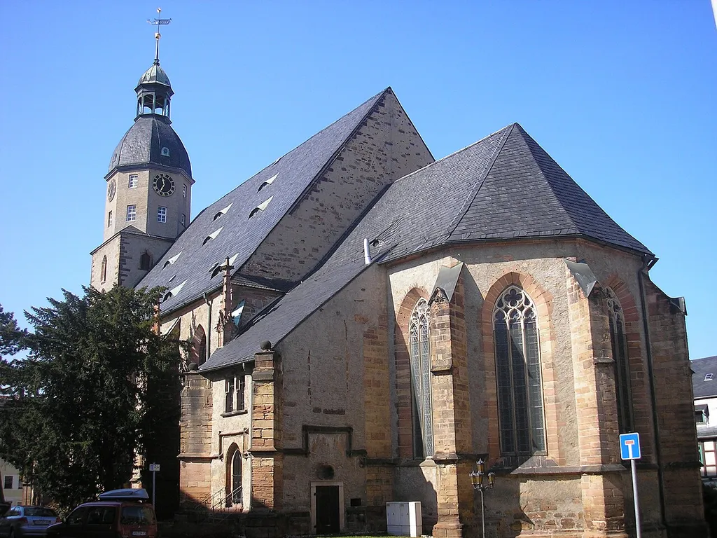 Die Stadtkirche in Schmölln (Thüringen).