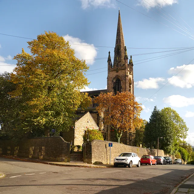 St Paul's parish church, Green Street, Macclesfield, Cheshire, seen from the northwest
