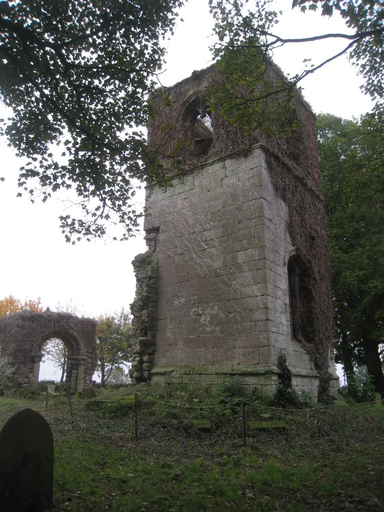 West tower of the ruined St Helen's parish church, South Wheatley, Nottinghamshire