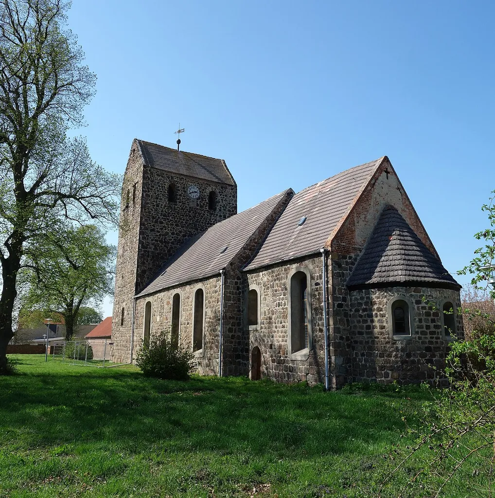 South-eastern view of the church of the Teutonic Order in Dahnsdorf , Planetal municipality, Potsdam-Mittelmark district, Brandenburg state, Germany
