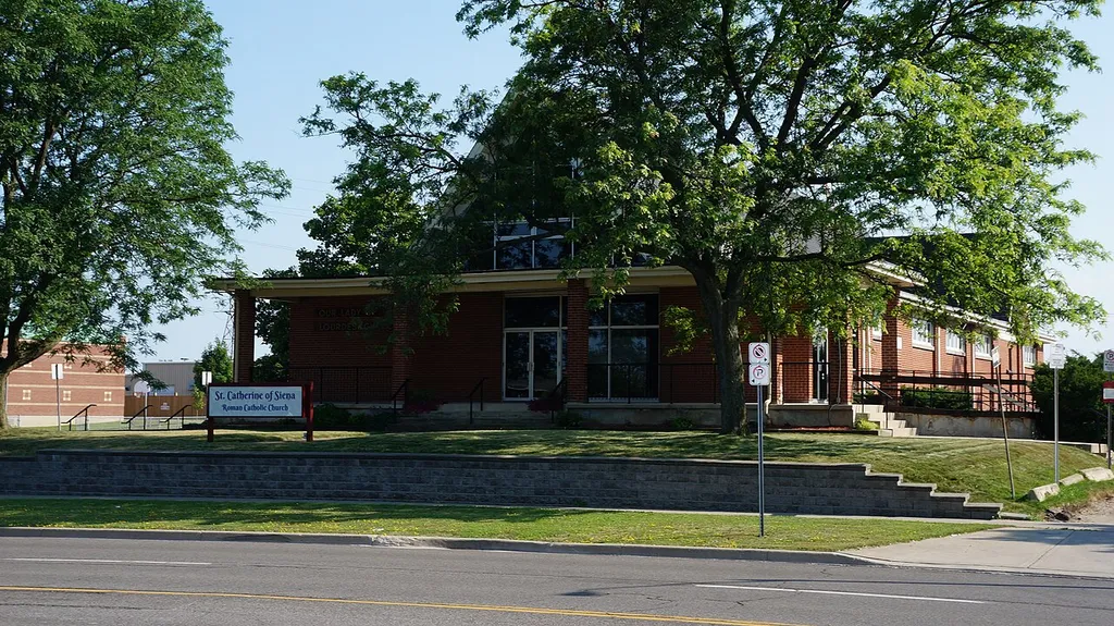 Former Our Lady of Lourdes Church in Hamilton, Ontario. The church closed in October, 2023.