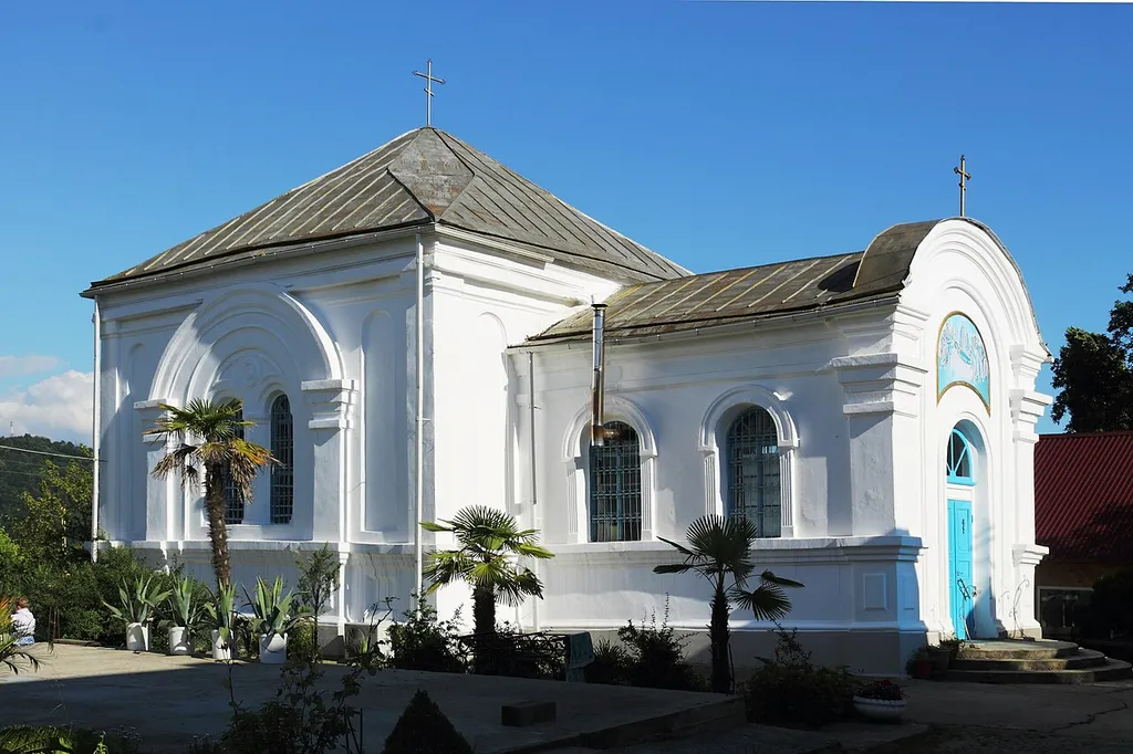 Church of the Dormition of the Theotokos in Adlersky district of Sochi. Krasnodarski krai, Russia.